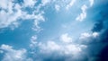 Blue Sky and puffy white & black clouds Royalty Free Stock Photo