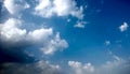 Blue Sky and puffy white & black clouds Royalty Free Stock Photo