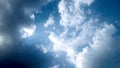 Blue Sky and puffy white & black clouds Royalty Free Stock Photo