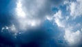 Blue Sky and puffy white & black clouds Royalty Free Stock Photo