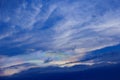 Blue Sky With Rainbow and Sun Reflection. Royalty Free Stock Photo