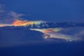 Blue Sky With Rainbow and Sun Reflection. Royalty Free Stock Photo
