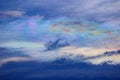 Blue Sky With Rainbow and Sun Reflection. Royalty Free Stock Photo