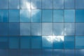 Blue sky reflections on glass Royalty Free Stock Photo