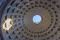 Blue Sky Through Roof of Pantheon Rome Royalty Free Stock Photo