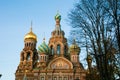 Savior on Spilled Blood of St. Petersburg blue sky - one of the finest known monuments of the city