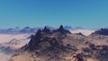 Blue sky sand desert landscape