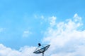 Blue sky with satellite dish Royalty Free Stock Photo