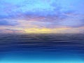 Blue sky and Sea Background  sunset fluffy clouds  sunlight seascape  nature  tropical island landscape Royalty Free Stock Photo