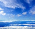 Blue sky sea of clouds from high altitude Royalty Free Stock Photo