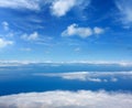 Blue sky sea of clouds from high altitude