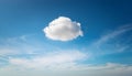 Blue sky and single cloud floating Royalty Free Stock Photo
