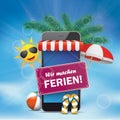 Blue Sky Smartphone Ferien Flip-Flops Sunshade