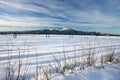 Blue sky and snowy rural scenic. Royalty Free Stock Photo
