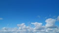 Blue sky soft silky cumulusand cirrus on different layers clouds. Background of sky and clouds. Cirrus clouds in blear Royalty Free Stock Photo