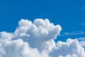 Blue sky with soft tiny cloud, cloudscape on sunny day for background or postcard.