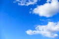 Blue sky with soft white clouds in good weather day and clear sunlight. Sky view with copy space, blank area Royalty Free Stock Photo