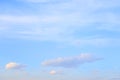 Blue sky with spindrift clouds.