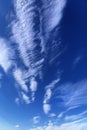 Blue sky with spindrift clouds