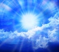 Blue Sky Sun Clouds Royalty Free Stock Photo