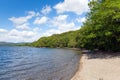Blue sky sunny weather in the Lake District National Park Coniston Water Royalty Free Stock Photo