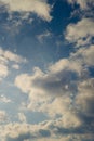 Blue sky with sunny white grey clouds Royalty Free Stock Photo