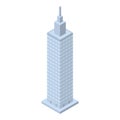 Blue sky tower icon, isometric style Royalty Free Stock Photo