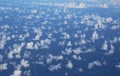 Blue Sky With Tufts of Altocumulus Floccus Clouds as Background Royalty Free Stock Photo