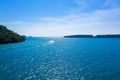 Blue sky and turqouise sea ocean at the island beside Koh Kood at the East of Thailand Royalty Free Stock Photo