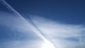 Blue sky & vapour trails Royalty Free Stock Photo