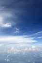 Blue sky view from aircraft airplane Royalty Free Stock Photo
