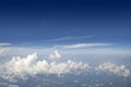 Blue sky view from aircraft airplane Royalty Free Stock Photo