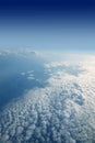 Blue sky view from aircraft airplane Royalty Free Stock Photo
