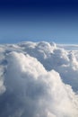 Blue sky view from aircraft airplane and white clo Royalty Free Stock Photo