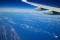 Blue sky view Cloudy Pacific Ocean Take from airplan Royalty Free Stock Photo