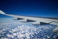 Blue sky view Cloudy Pacific Ocean Take from airplane Royalty Free Stock Photo