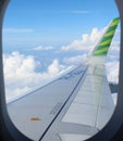 blue sky view on plane during vacation Royalty Free Stock Photo