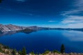 Blue Sky and Blue Water at Crater Lake Royalty Free Stock Photo