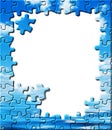 Blue sky with water reflection, puzzle border Royalty Free Stock Photo