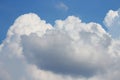 Blue sky with white big cloud and raincloud