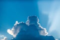 Blue sky with white big cloud and raincloud on sky soft clear Royalty Free Stock Photo