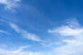 Blue sky and white cirrocumulus clouds texture background. Blue sky on sunny day. Summer sky. Cloud formation. Fluffy clouds. Nice