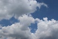 Blue sky and white cloud background closeup with copy space. Nature create very beautifully. Royalty Free Stock Photo