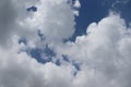 Blue sky and white cloud background closeup with copy space. Nature create very beautifully. Royalty Free Stock Photo