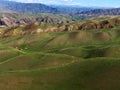 Blue Sky White Cloud Green Grassland and HIll Royalty Free Stock Photo