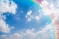 Blue sky and white cloud with rainbow Royalty Free Stock Photo