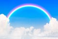 Blue sky and white cloud and rainbow Royalty Free Stock Photo