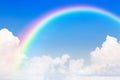 Blue sky and white cloud and rainbow Royalty Free Stock Photo