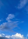 Blue sky with white clouds in April rain season Royalty Free Stock Photo