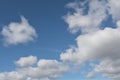 Blue sky and white clouds background 2, in April 2020. Royalty Free Stock Photo